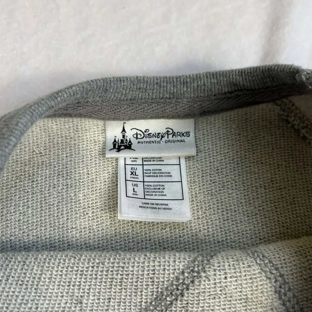 Disney Parks Authentic Original Mickey Mouse Raglan Sweatshirt, Gray, Size Large - Picture 11 of 14